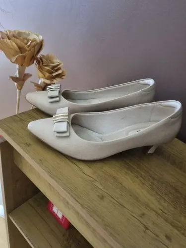 Sapato feminino nude Modaro salto baixo ultra conforto