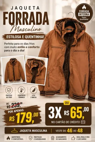 Jaqueta forrada masculina