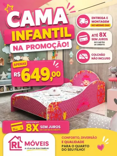 Cama Menina Infantil Na Promoção/Entrega É Montagem Disponível 