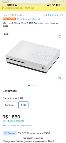 Vende-se Xbox one S