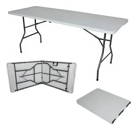 Mesa Dobravél Maleta Branca ou Preta 1,80m x 70cm Novas - Grande Estoque Disponível