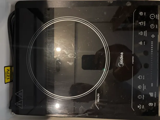 Cooktop De Indução Portátil 1 Boca Midea Cyad12 Preto