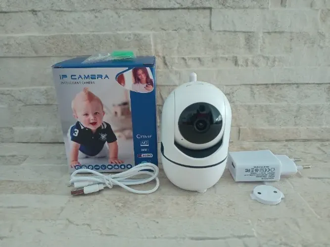 Câmera Babá Wi-Fi Giratória Com Visão Noturna