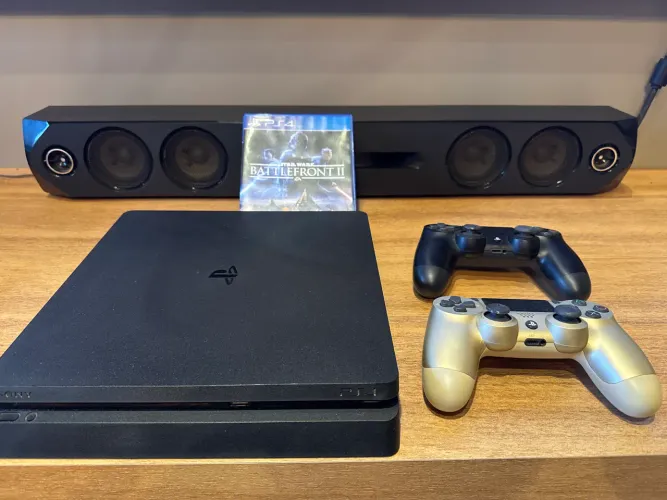 PS4 1Tb, 2 Controles e 1 Jogo