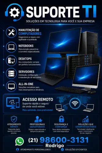 Suporte Técnico TI - Manutenção Computadores - Notebook Desktop Servidor All-in-one
