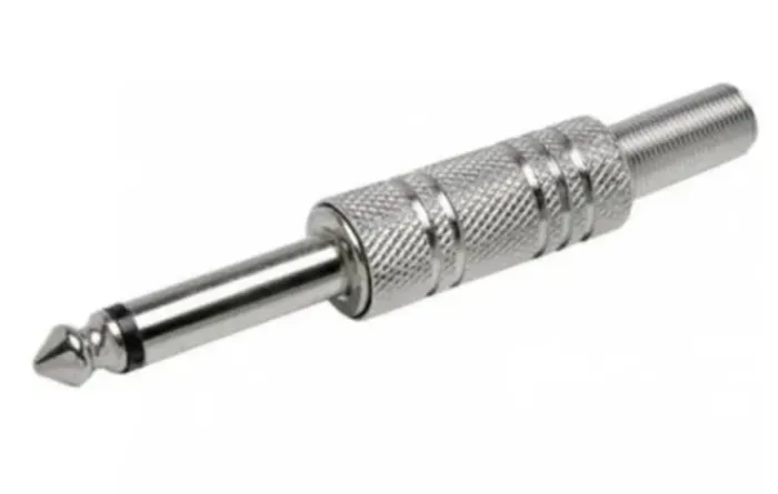COD-CP514 Plug P10 Mono Metal Niquelado Com Mola   Arduino Automação 