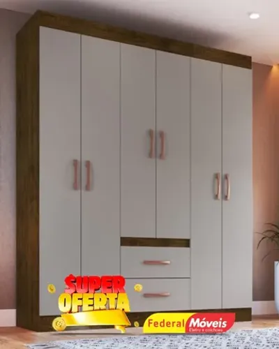 Guarda Roupa 6 Portas 2 Gavetas Direto da Fabrica Promoção
