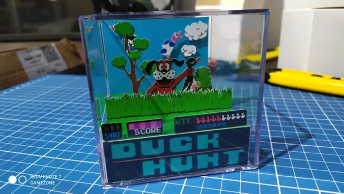 Cubo diorama - Caça ao Pato - nes