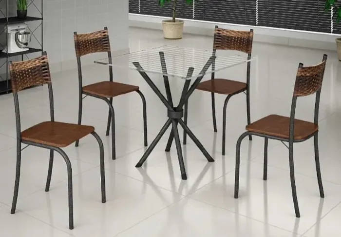 conjunto de mesa de vidro[atlanta]