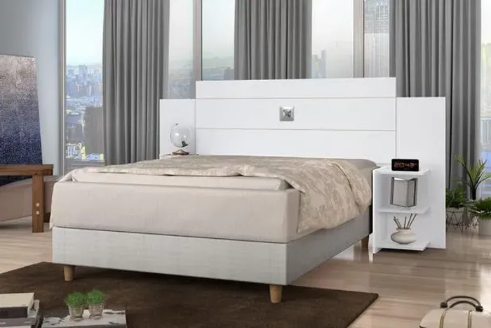 Cabeceira Box Casal/Queen Acapulco Branco Frete Grátis - Até 12x