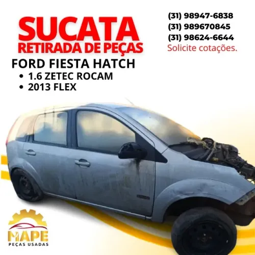 Sucata Ford Fiesta 1.6 Zetec Rocam 2013 FLEX retirada de peças