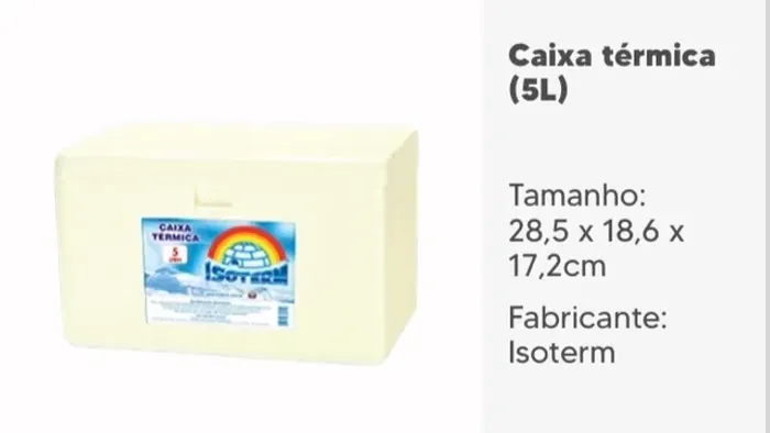 Caixa Térmica de Isopor 5 L