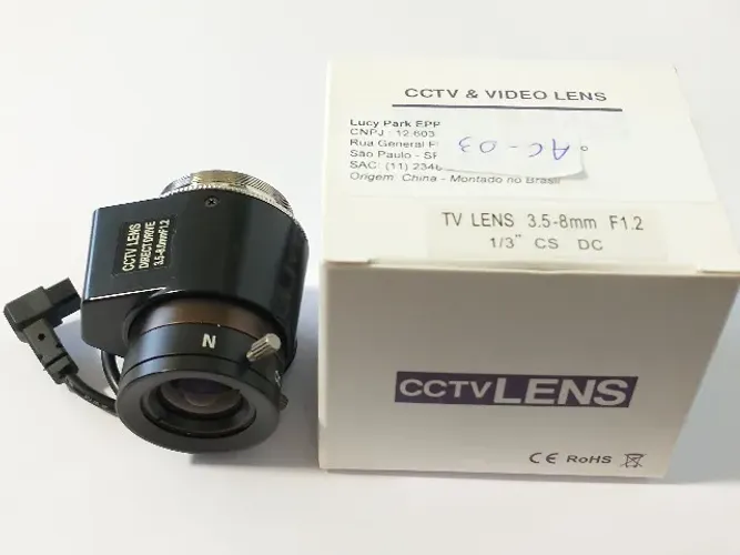 Lente CS varifocal 3.5-8mm F1.2 para CCTV