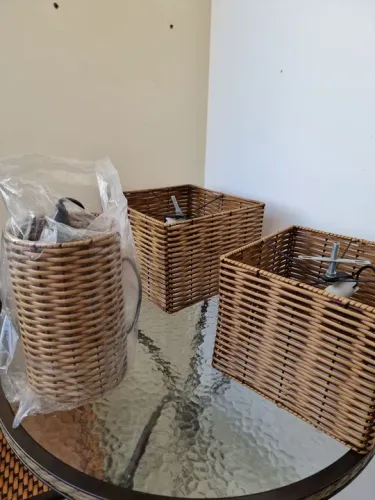 3 Abajures de Vime para Iluminação 300 todos ou 110 cada