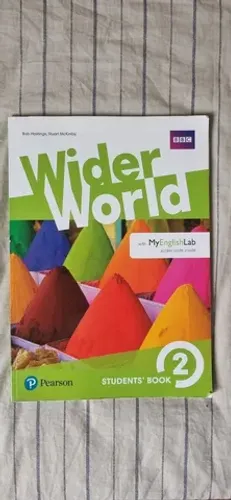 livro de inglês wider world, da bbc, usado,  isbn *8691