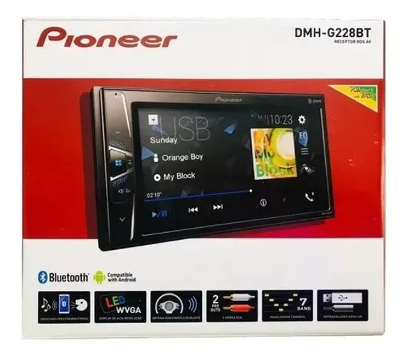 Central Multimidia Pioneer Dmh-g228bt Bt Radio Mp5 Usb Am Fm
