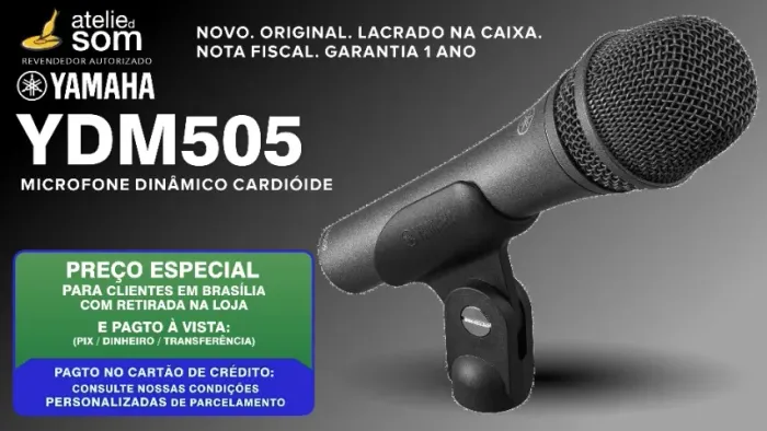 YDM505 Yamaha Microfone Dinâmico Preto Novo Lacrado Garantia 1 ano Original