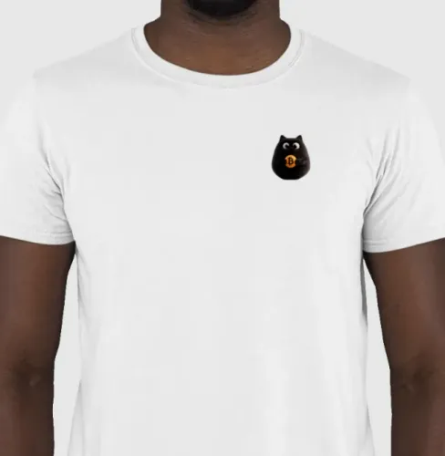 Camiseta Estampada Gatinho Fofinho do Bitcoin - Camisa Estampas Exclusivas Criptomoedas