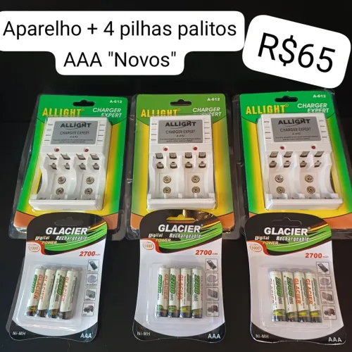 Aparelho + 4 pilhas AAA recarregáveis nova
