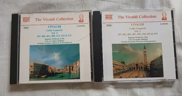 2 Cd's Vivaldi - Cello Concerti Vols. 2 e 3 - Importado U.S.A. - Excelentes Estados