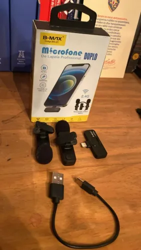 Microfone Duplo Lapela para Celular B-Max