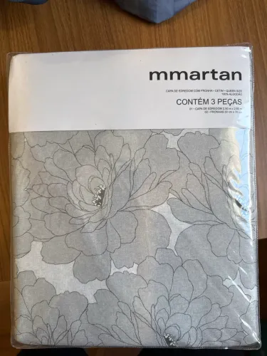 Capa de Edredom MMartan Queen - Cetim 100% Algodão - 3 peças - Nova
