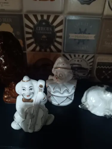 Miniaturas Decorativas de Palhaços de Porcelana