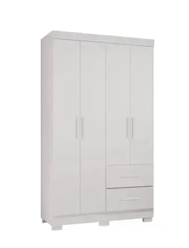 Guarda Roupa 4Pts Estrela Salleto Branco - Entrega Rápida!