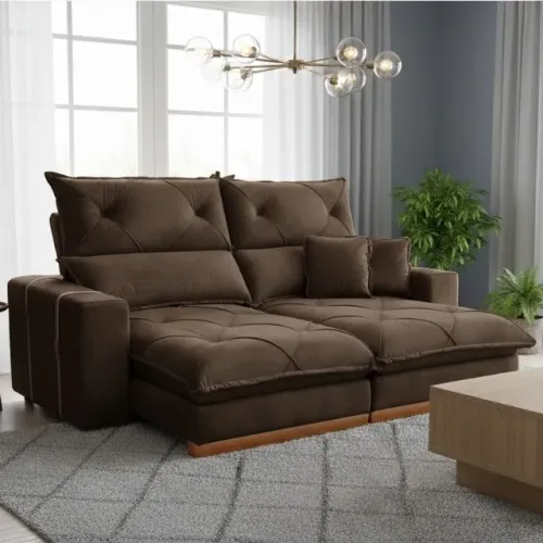 Sofá Retrátil e Reclinável 2,50 m Gran Bello Light - Receba Hoje