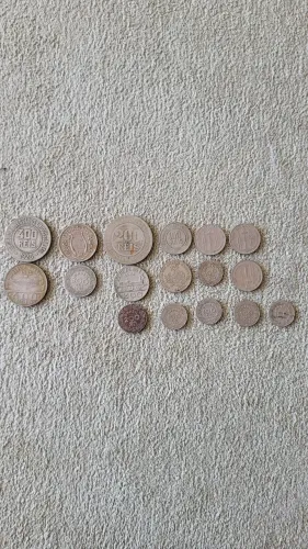 Conjunto de moedas antigas - 400, 300, 200 e 100 mil reis