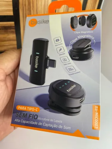 Microfone de Lapela Sem Fio Tipo C - BASIKE - Ba-MIC0007 an6