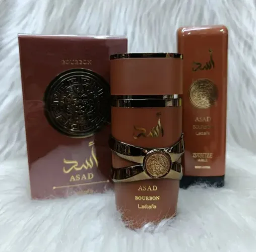 Kit Asad BOURBON Lattafa e loção hidratante BOURBON - lacrados - originais
