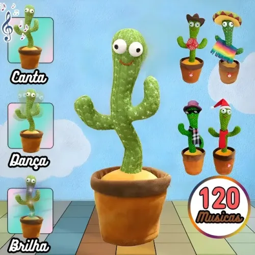 CACTO DANÇARINO COM ROUPA E CHAPEU