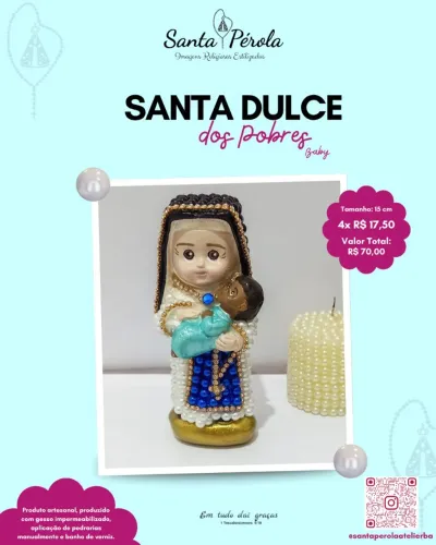 Santa Dulce dos Pobres Baby - Imagem Religiosa Estilizada 