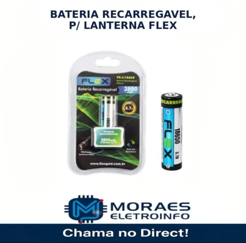 Bateria Recarregável Flex 18650 3,7v 3800mha