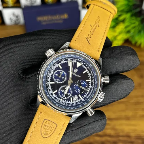 Relógio Masculino Poedagar Cronógrafo Couro