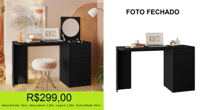 Penteadeira a pronta entrega 