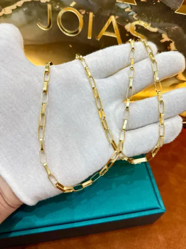 Cordão de ouro Cartier caixote com 17.5g maciço ( LOJA FÍSICA )