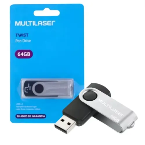 Pen Drive 64Gb Ideal para Salvar Arquivos músicas Fotos e Vídeos