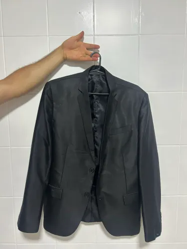 Terno preto brilhante - Paletó e Calça 