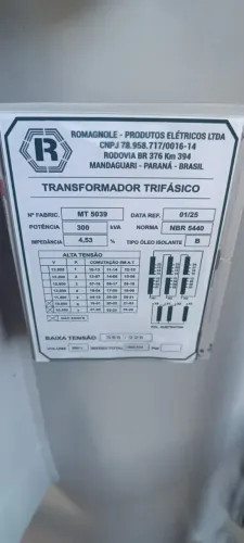 TRANSFORMADOR DE 300 KVA 13.8 /380 V A OLEO REFORMADO