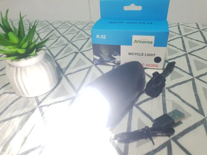 Farol e Buzina para Bicicleta, lanterna dianteira