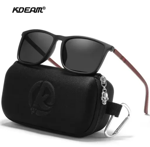 Oculos de Sol KDEAM com lentes Polarizadas pretas Proteção UV400 Armação de Qualidade