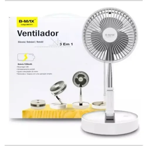 Ventilador portátil reclinável e dobrável 0