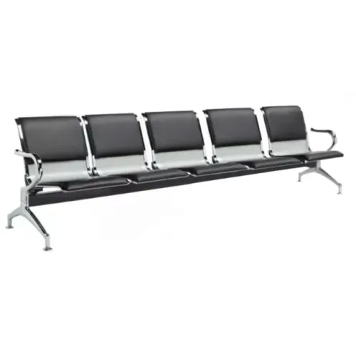 Longarina Aeroporto Estofada 5 Lugares Cor Cromada Conforto Coletivo Modelo -33114
