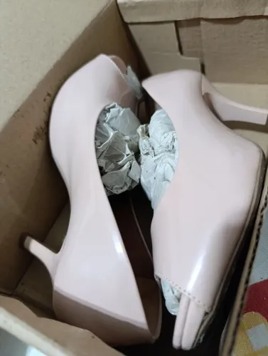 Sandália Salto Bloco Rosa nude