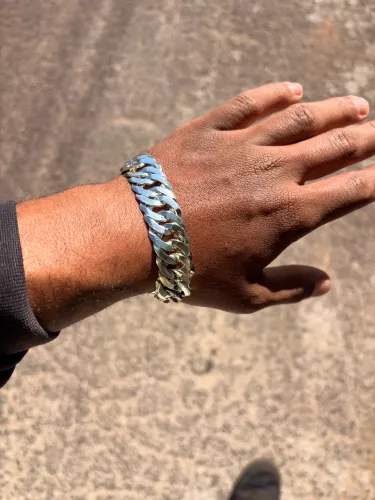 Pulseira Prata 925 Elo Duplo 17mm Fecho Gaveta