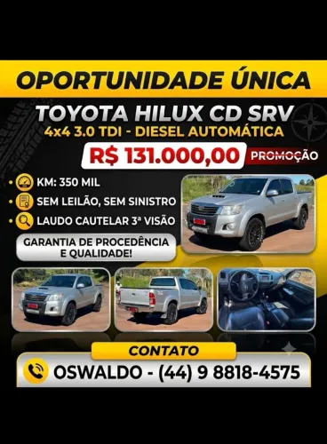 Toyota Hilux CD SRV D4-d 4X4 3.0 TDI Diesel AUT 2014