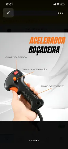 Acelerador Guidão Roçadeira p/Vulcan Toyama Branco Terra