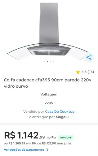 Coifa exaustor/depurador de parede. Aceito ofertas. Produto usado. Fácil de instalar.